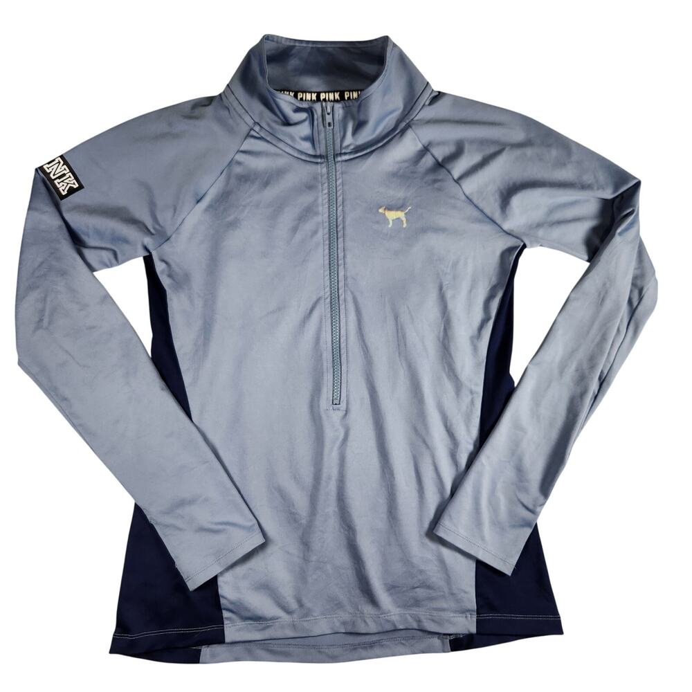 VS PINK Ultimate Deep Zip Athletic Track Jacket Pullover Blue Navy Size - Medium